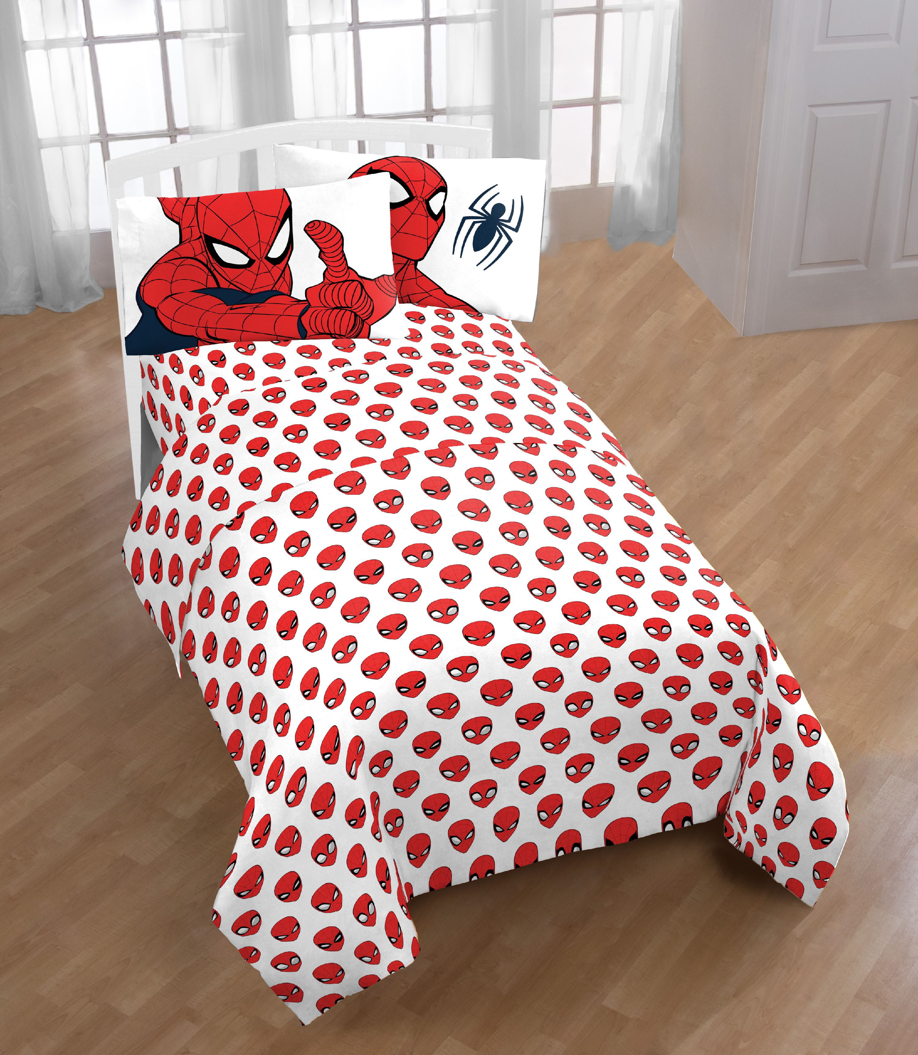 Spider Man Kids 3 Piece Twin Sheet Set, Twin Bed Set Boy Spiderman
