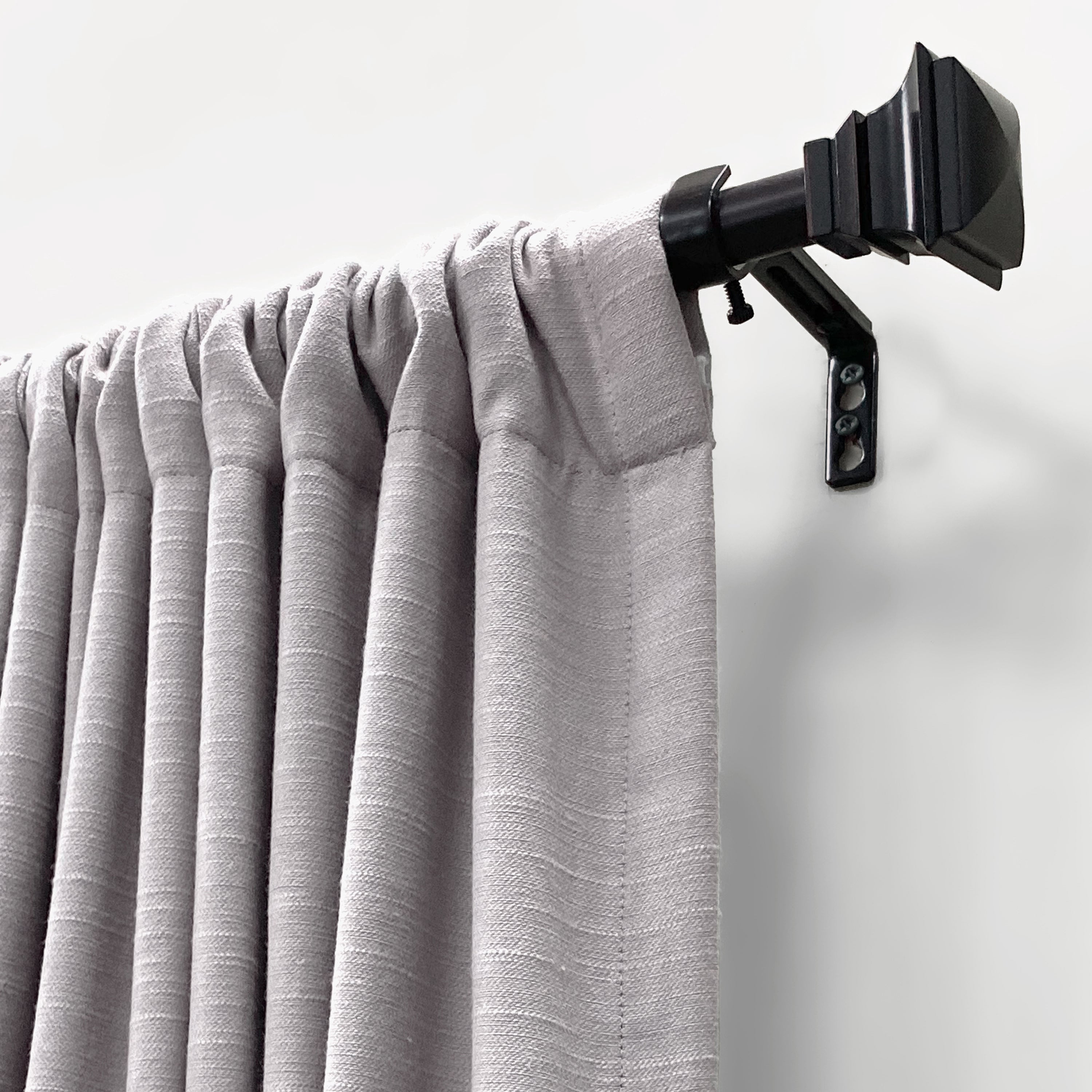 Lumi 36 in. - 66 in. Adjustable Single Curtain Rod 3/4 in. Dia. in ORB with Classic Square finials