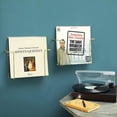 thumbnail image 3 of Modern Metal Wire Wall Mounted Vinyl Records Storage Racks Hanging LP Record Holders Floating Album Cover Display Shelves Set of (Brass), 3 of 7