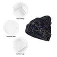 thumbnail image 3 of Susaid Copper-Gold Gloss Outline Rose Print Winter Beanie for Men Women, Lined Beanie Soft Warm Knit Hat Ski Cuffed Cap, 3 of 6