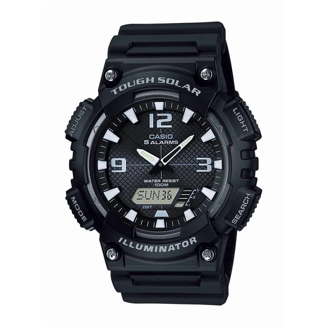 Casio AQS810W-1AVCF Reloj combinado deportivo solar AQ-S810W-1AV para hombre, negro Casio Casio