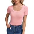 thumbnail image 2 of Camiseta C.O.Z.Y para mujer, manga corta, cuello redondo, punto acanalado, 2 of 5