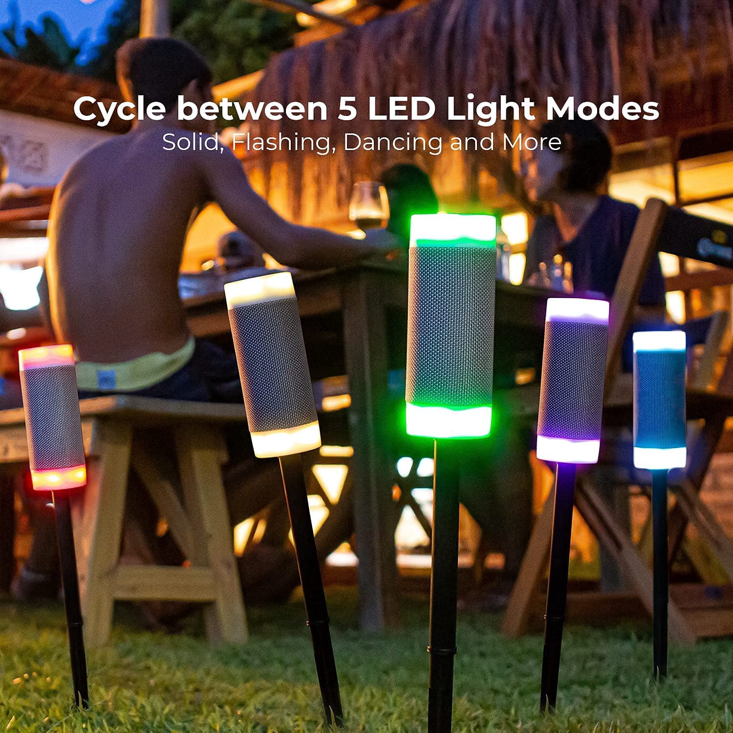 iJOY Tiki Portable Speaker with LED Lights – Waterproof for Indoor & Outdoor Use