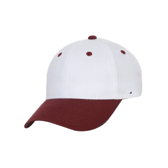 Two-Tone Adjustable Baseball Cap, White/Burgundy