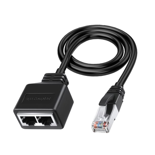 Divisor de red Gigabit RJ45 de 1 a 2 vías, transmisión de 100 m, acceso para dos dispositivos, conector divisor Ethernet, contacto modular para oficina