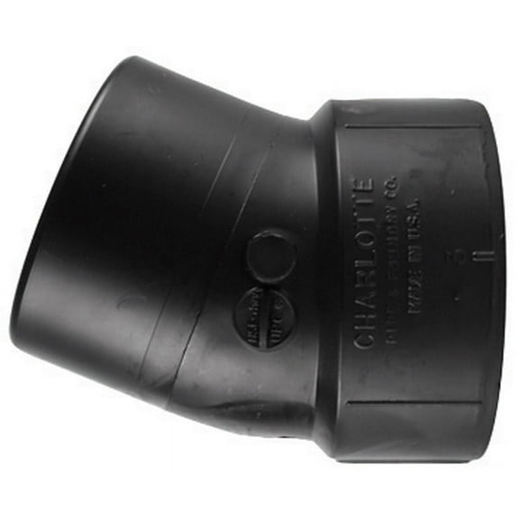 Charlotte Pipe 4 in. Hub x 4 in. Dia. Slip ABS Elbow