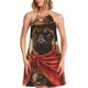 thumbnail image 1 of Balery Western French Bulldog Cowboy Vestidos de verano para mujer con estampado: vestido holgado sin mangas, vestido playero informal y cómodo para días calurosos., 1 of 7