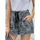 thumbnail image 4 of Pantalones cortos de verano para mujer, informales, con cordón, cintura elástica, cómodos, de color puro, con bolsillos, 4 of 8