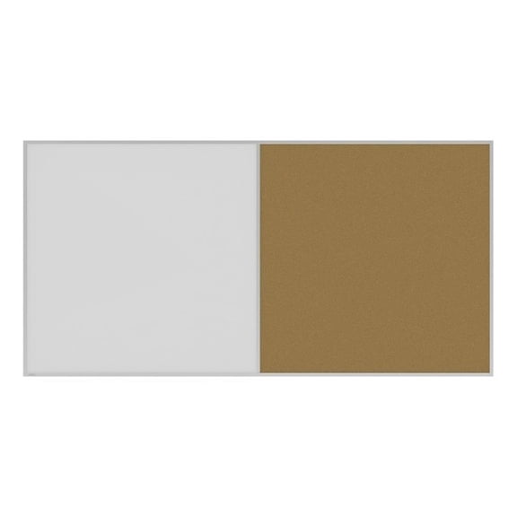Ghent Aluminum Framed Markerboard and Cork Combo Board 4'H x 8'W