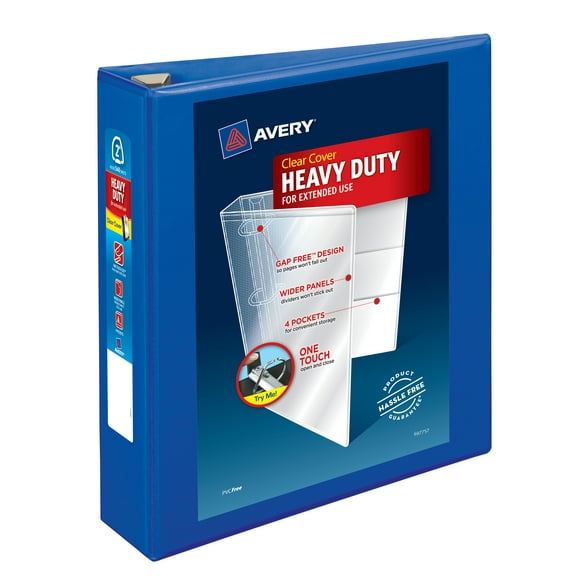 Avery Heavy-Duty View 3 Ring Binder, 2" EZD Rings, Pacific Blue