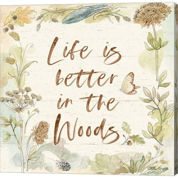 Woodland Wreath V by Beth Grove, Canvas Wall Art, 12W x 12H