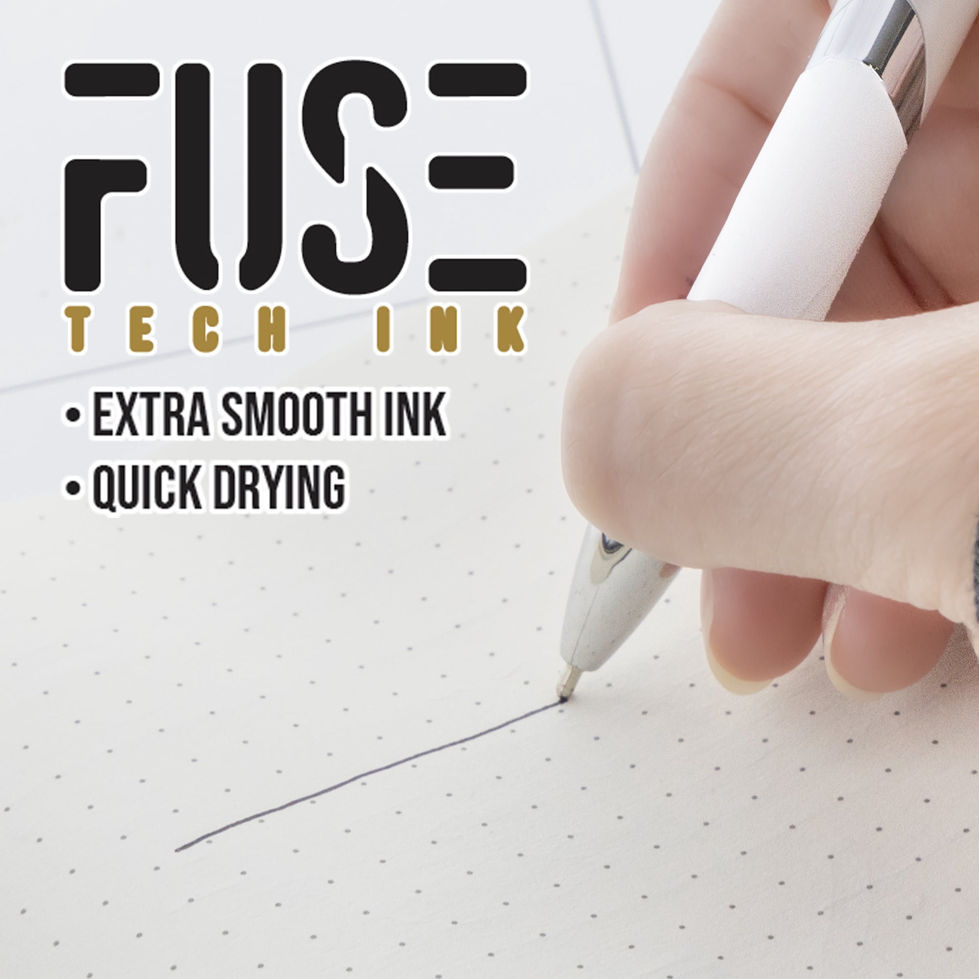 BAZIC Ciel Fuse Tech Ink Retractable Pen w/ Rubber Barrel, 1.0mm (2/Pack), 24-Pack