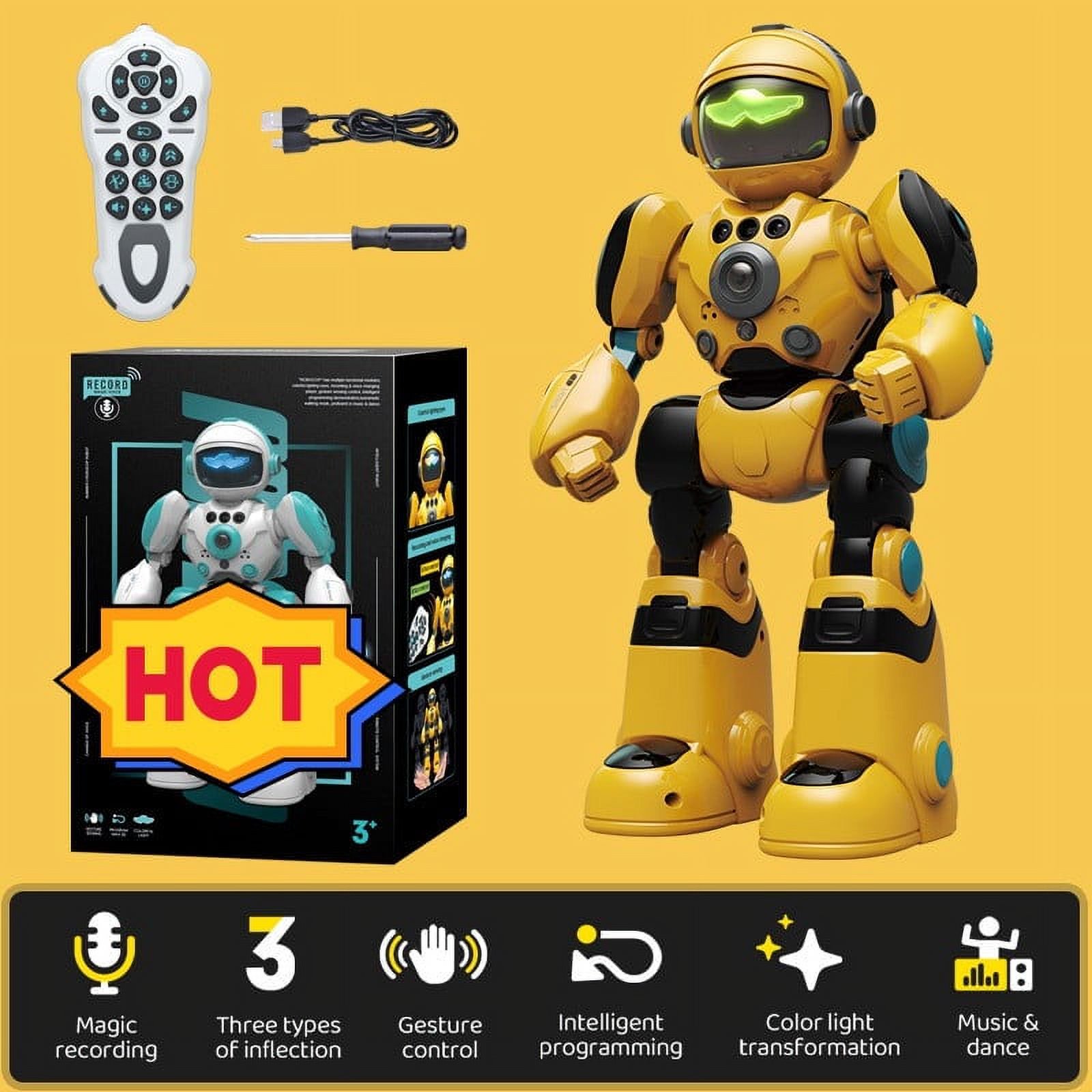 Jouet Robot Intelligent Blanc Interaction Vocale en Plastique Programmation à Distance Détection de Gestes 920G Jouet Éducatif pour Enfants Jouer Blanc