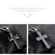 thumbnail image 4 of Collar OLEVS con colgante en forma de cruz de acero inoxidable negro y plateado para hombre, 4 of 7