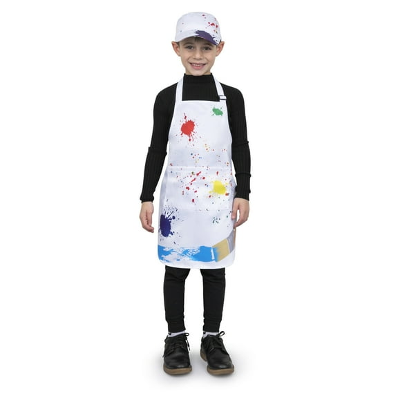 Dress Up America Painter Costume for Kids with Adjustable Apron and Cap, T4/S, M/L 2 Count