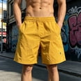 thumbnail image 2 of ZRGHAOYLQ Mens Casual Shorts 7 Inch Elastic Waist Shorts Straight Leg Loose Fit Shorts Breathable Lightweight Summer Leisure Shorts with Pockets, 2 of 7