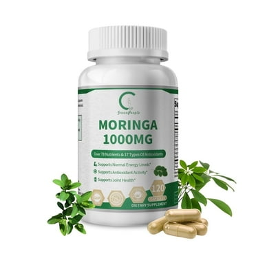 Moringa Capsules - Moringa Powder - Moringa Supplement - Support Energy, Skin, Immune &  Antioxidants - 120 Pills