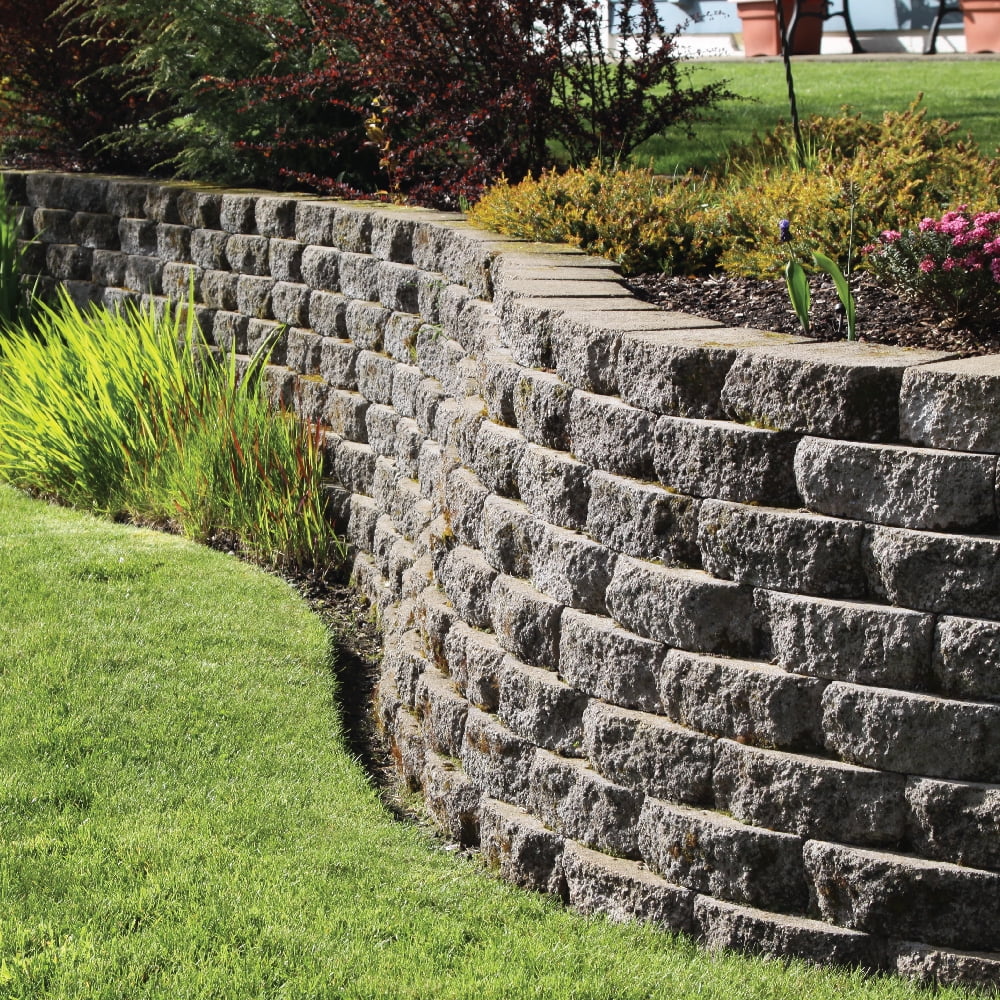 Master Concrete Retaining Wall Block Gray, 4x12x7 in