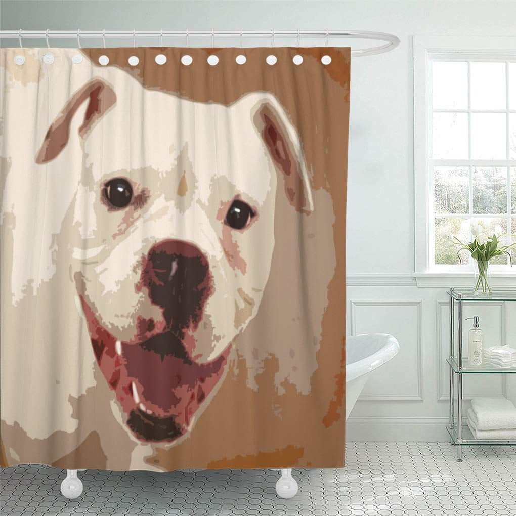YUSDECOR Pet White Boxer Dog Puppy Puppies Bathroom Decor Bath Shower Curtain 10x10 inch YUSDECOR Pet White Boxer Dog Puppy Puppies Bathroom Decor Bath Shower Curtain 10x10 inch