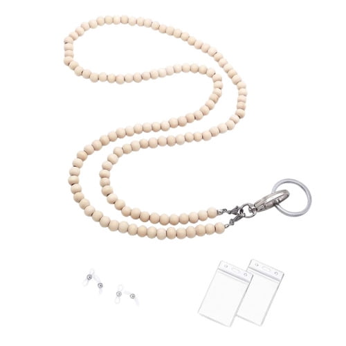 Freshwater Pearl Lanyard For Women - ID Badge Holder, Teacher Lanyard, Eyeglass Chain - Dark Gray Black