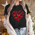 thumbnail image 6 of VKOYWKM Valentines Day Heart T-Shirts for Women Love Heart Print Tees Short Sleeve Casual Crew Neck Love Heart T-Shirts Happy Valentines Day Shirts, 6 of 7