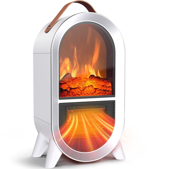 Calefactor eléctrico portátil tipo chimenea Riseon 1500W con llama 3D