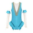 thumbnail image 3 of Alvivi Girls Showman Costume Halloween V-Shape Leotard with Arm Sleeves Outfits 3-14, 3 of 7