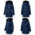 thumbnail image 2 of Women's Winter Coats Waterproof Windproof Warm Thicken Hooded Puffer Jacket, Navy 3XL, 2 of 8
