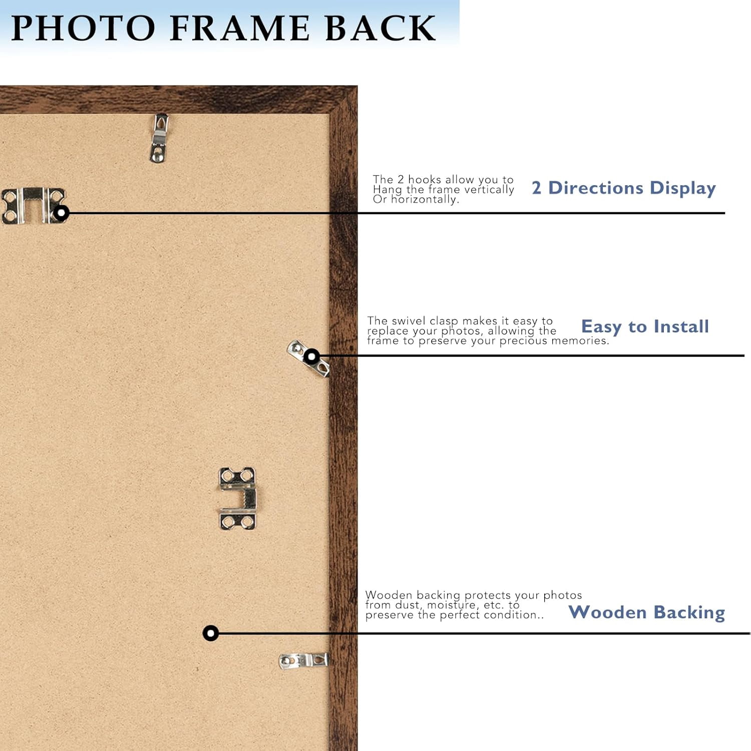 12x15 Picture Frame Deep Brown for Wall Hanging, Wood 12 x 15 Frame Photo Frame for Wall Horizontally or Vertically, Deep Brown, 3 Pack