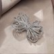 thumbnail image 2 of Cubic Zirconia Bow Tie Brooch for Elegant Party Multi-Layer Brooch for Clothes Clear Silver Tone, 2 of 3
