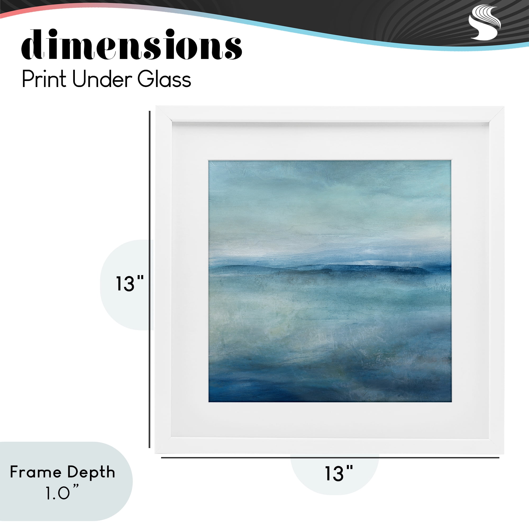 Stupell Industries Misty Blue Coastal Horizon White Framed Print Under Glass, design by Carol Robinson