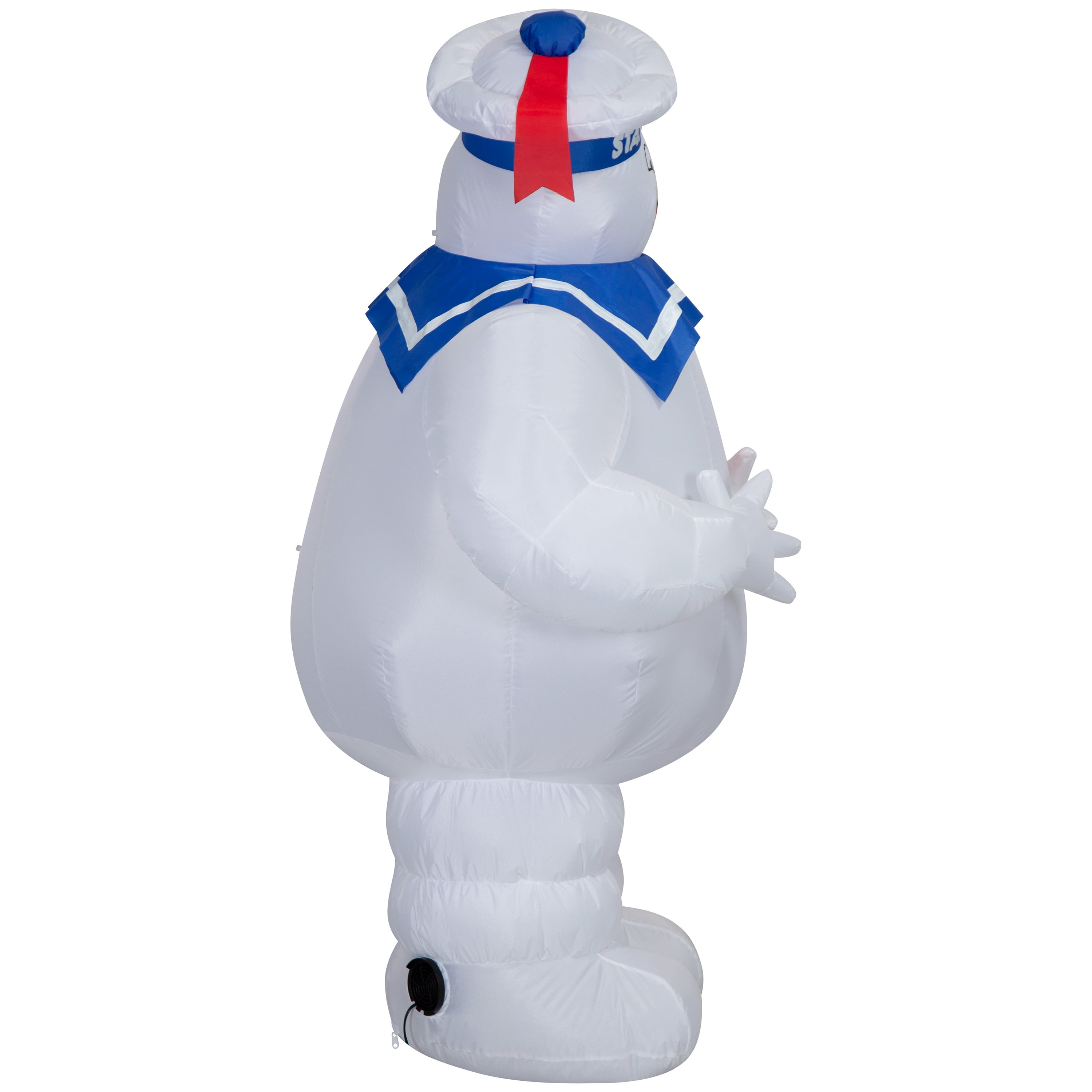 Airblown Halloween Yard Inflatables Light Ghostbusters Stay Puft Marshmallow Man with Pumpkin Tote Sony, 5 ft