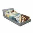 thumbnail image 3 of Nautical Bedding Set with Sheet & Covers, Sailboat in Mediterranean Waves at Sunset Sky Relax Yacht Wind Relax Scenery, Printed Bedroom Decor 2 Shams, 4 Sizes, Cream and Blue, by Ambesonne, 3 of 3