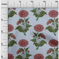 thumbnail image 1 of oneOone Cotton Jersey Light Grayish Blue Fabric Floral Block Quilting Supplies Print Sewing Fabric By The Yard 58 Inch Wide, 1 of 4