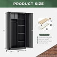 thumbnail image 5 of SOLAURA 2-Door Metal Freestanding Wardrobe Cabinet,72" H x 36" W x 18" D,Black, 5 of 7