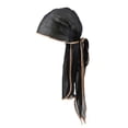 thumbnail image 1 of 2x Bandana Hat Silky Long Tail Headwrap Biker Chemo Cap Negro Dorado 2 piezas, 1 of 8