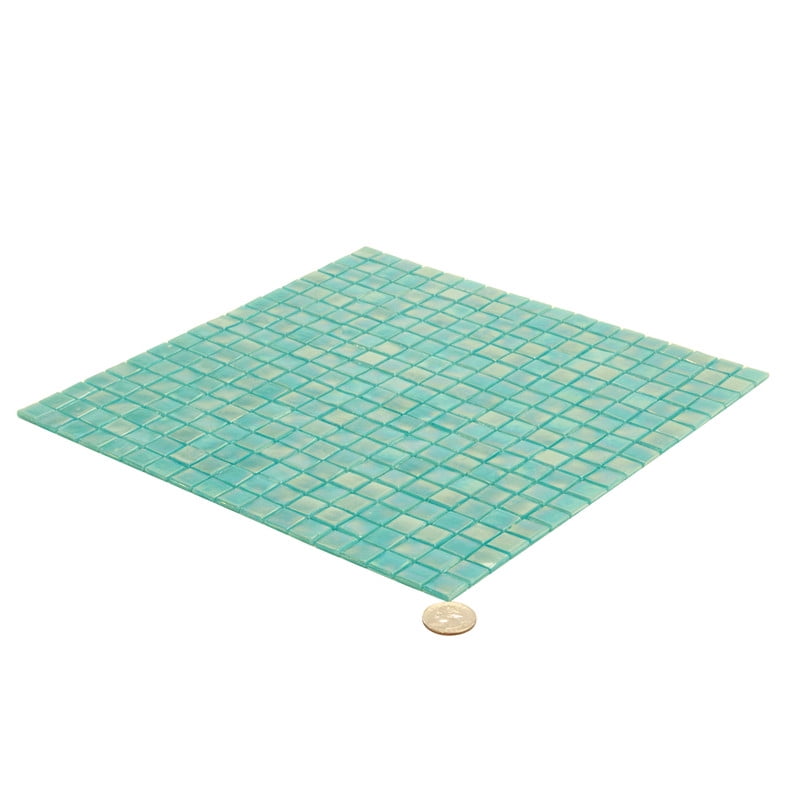 Skosh 11.6 in. x 11.6 in. Glossy Dark Ocean Green Glass Mosaic Wall and Floor Tile (18.69 sq. ft./case) (20-pack)