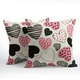 thumbnail image 2 of Valentines Day Pillow Covers 18x18 Inch Black and Pink Heart Outdoor Decorative Throw Pillow Covers Set of 2 Valentine''s Day Pillowcases Farmhouse Cushion Covers for Couch Sofa Decor, 2 of 6