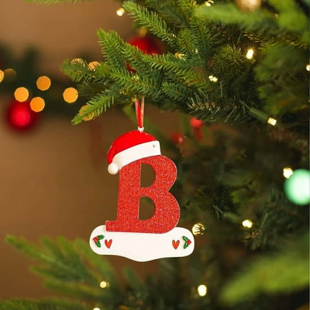 

Christmas Little Red Hat Letter Pendant DIY Writable Name 26 Letter Pendant