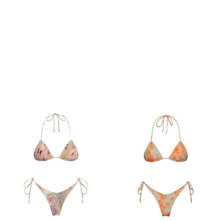 Wijhcboe 2 Pack Sexy Ladies Swimsuits with Skirt Bikini 2023 Swimsuit Women Bathing Suit with Shorts Bottom Swimwear Push Up Bikini Set Thong Brazilian Bathing Suit Beach Womens Swim Shirt And Short
