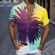 thumbnail image 2 of Camisas Vaqueras Para Hombre Manga Larga Hombres Casual Manga corta Primavera Verano Turndown Neck 3D Impreso Camisas Moda Top Blusa Camisas (Purple, M), 2 of 4