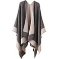 thumbnail image 1 of LinYooLi Reversible Shawl Wrap for Women Ladies, Open Front Poncho Cape Warm Blanket for Winter Fall, 1 of 7