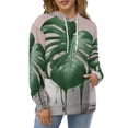 thumbnail image 3 of POBUDS Hoodie, Regular Fit Sporty Pullover Hooded Sweatshirt for Men Women Monstera Melt XL, 3 of 6