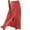 Red, variant on qolati Women's Summer Beach Maxi Skirt Fashion Mid Waist Button Split A-Line Dress Elegant Slim Fit Pleated Flowy Holiday Skirt