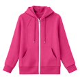 thumbnail image 4 of CAIVO Sweatshirts Women Zip Up Hoodie Soft Comfort Adjustable Drawstring Front Pocket Solid Color Raglan Seam Full Zip Hooded Jacket Basic Minimalist Daily Streetwear Outerwear Boho Long Sleeve Tops, 4 of 4