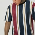 thumbnail image 5 of ALLLIST Dressy Tops for Men Short Sleeve Purple Crew Neck Striped Casual T-Shirts Loose Mens Shirts, 5 of 5