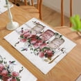 thumbnail image 5 of Rose Flower Placemats Set of 6 Farmhouse Peony Floral Table Mats Washable Place mats for Home Party Indoor Kitchen Dining Table Decoration 12x18 Inch, 5 of 6