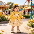 thumbnail image 4 of CAUYDY Baby Girl Matching Outfit Sets 3 6 9 12 Months Newborn Long Sleeve Romper Bodysuit Dress Headband 3PCS Toddler Fall Winter Vintage Clothing Yellow Sizes 3-6 Months, 4 of 7