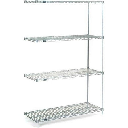 

63 x 42 x 14 in. Nexel Stainless Steel Add-On Unit 5 Tier Wire Shelving