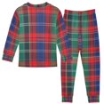 thumbnail image 2 of FORMRS Long Sleeve Top and Pants Pajama Set for Niños 2-Piece Sleepwear, Sizes 18M-8Y, Red Green Pattern, 2 of 6